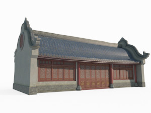 East Asian ancient architecture restaurant 3D Model