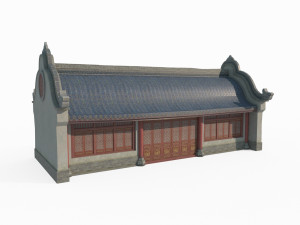 East Asian ancient architecture restaurant 3D-Modell