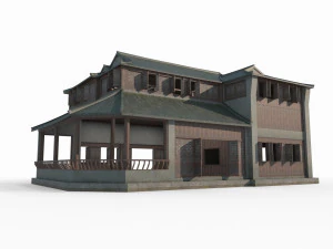 Toko Barang Antik Arsitektur Kuno Asia Timur Model 3D