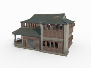 East Asian Ancient Architecture Antique Shop 3D Model