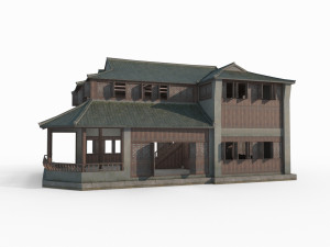 East Asian Ancient Architecture Antique Shop 3D Model