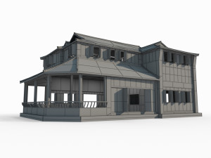 East Asian Ancient Architecture Antique Shop 3D Model