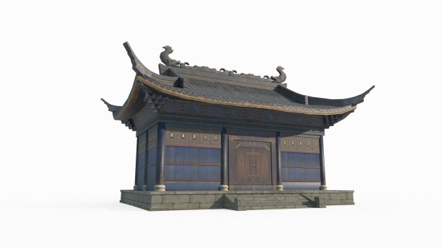 East Asian Ancient Architecture Palaces 3D Model .c4d .max .obj .3ds .fbx .stl .blend 