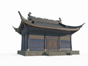 Istana Arsitektur Kuno Asia Timur Model 3D