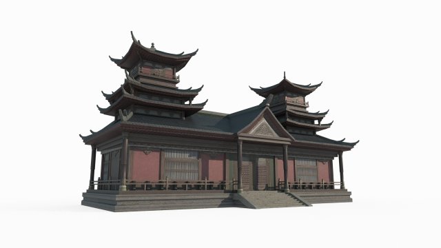 East Asian Ancient Architecture Astrological Palace Modèle 3D .c4d .max .obj .3ds .fbx .stl .blend 