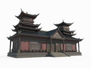 East Asian Ancient Architecture Astrological Palace 3D 모델