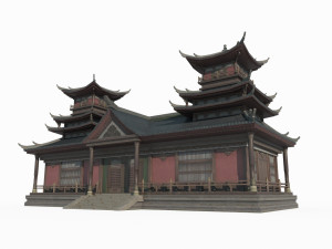 East Asian Ancient Architecture Astrological Palace Modèle 3D
