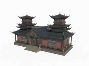 East Asian Ancient Architecture Astrological Palace Modèle 3D