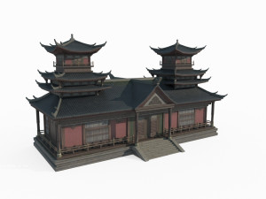 East Asian Ancient Architecture Astrological Palace Modèle 3D