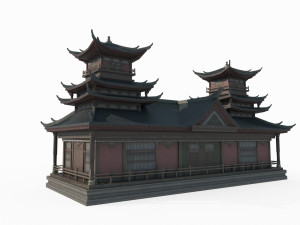 East Asian Ancient Architecture Astrological Palace Modèle 3D