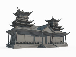 East Asian Ancient Architecture Astrological Palace Modèle 3D
