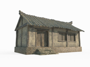 East Asian ancient architecture mud brick houses 3D Model