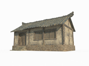 East Asian ancient architecture mud brick houses Modelo 3D
