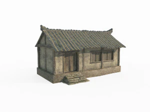East Asian ancient architecture mud brick houses 3D Model
