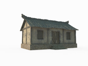 East Asian ancient architecture mud brick houses Modelo 3D