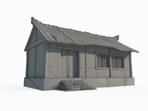 East Asian ancient architecture mud brick houses Modelo 3D