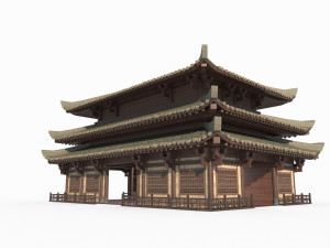 East Asian Ancient Architecture Infantry Barracks 3D Model