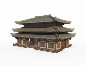East Asian Ancient Architecture Infantry Barracks 3D Model
