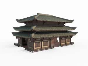 East Asian Ancient Architecture Infantry Barracks 3D Model