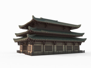 East Asian Ancient Architecture Infantry Barracks 3D Model