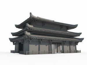 East Asian Ancient Architecture Infantry Barracks 3D Model
