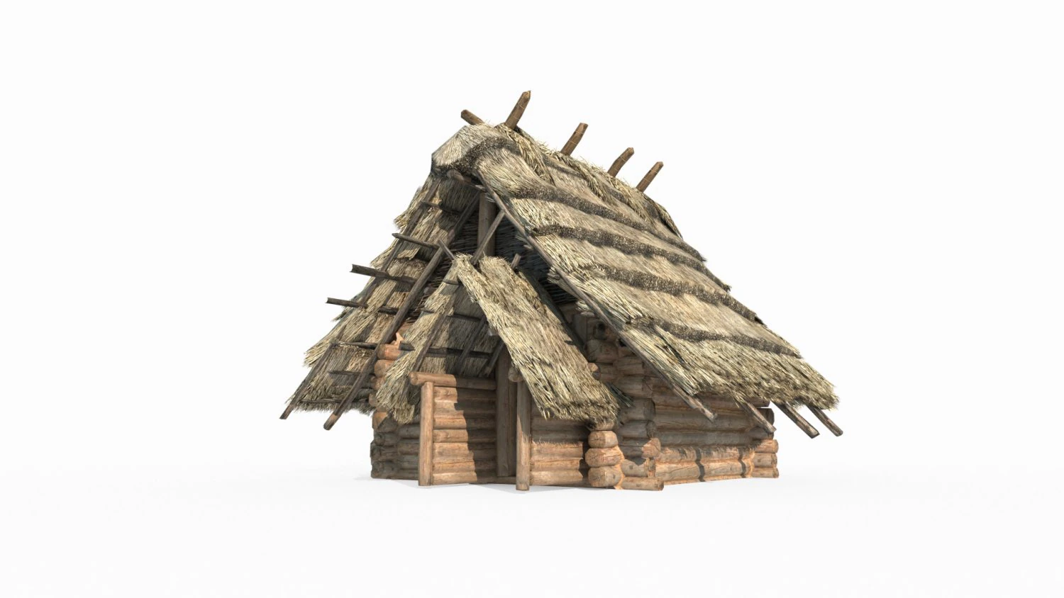 Ancient architecture thatched cottage 3D Model .c4d .max .obj .3ds .fbx .stl .blend