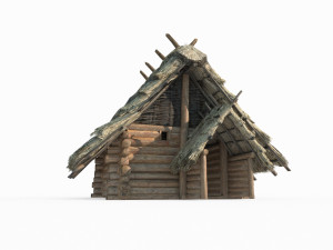 Ancient architecture thatched cottage 3D Model
