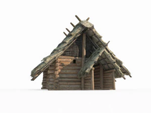 Ancient architecture thatched cottage 3D Model