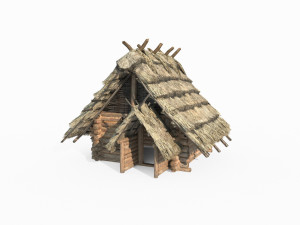 Ancient architecture thatched cottage 3D Model