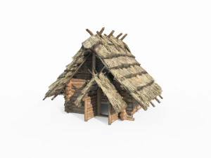 Ancient architecture thatched cottage 3D Model