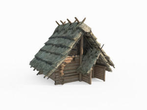 Ancient architecture thatched cottage 3D Model