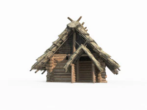 Ancient architecture thatched cottage 3D Model