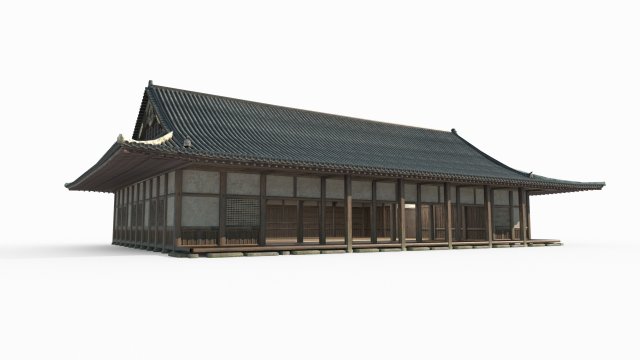 East Asian Ancient Architecture Practice Hall Modelo 3D .c4d .max .obj .3ds .fbx .stl .blend 