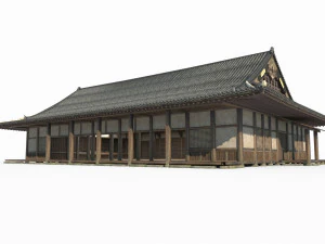 East Asian Ancient Architecture Practice Hall 3D Model