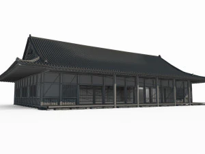East Asian Ancient Architecture Practice Hall 3D Model