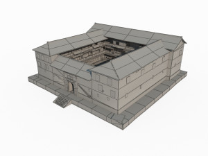 East Asian Ancient Architecture Tulou Enclosed House Modèle 3D