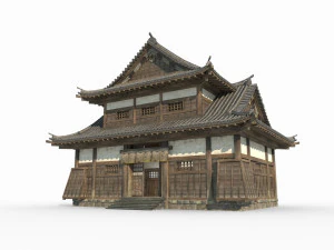 East Asian Ancient Architecture Sushi Shop 3D Model