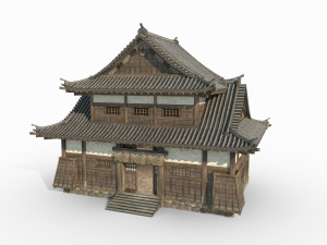 East Asian Ancient Architecture Sushi Shop 3Dモデル