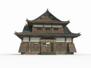 East Asian Ancient Architecture Sushi Shop 3D Model