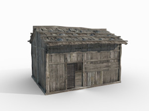 East Asian ancient architecture wooden houses Model 3D