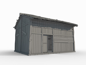 East Asian ancient architecture wooden houses Model 3D