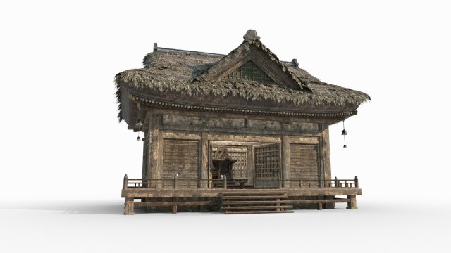 East Asian Ancient Architecture Quiet Room 3D Model .c4d .max .obj .3ds .fbx .stl .blend 