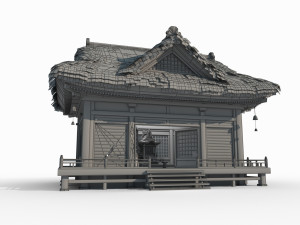 East Asian Ancient Architecture Quiet Room 3D Model