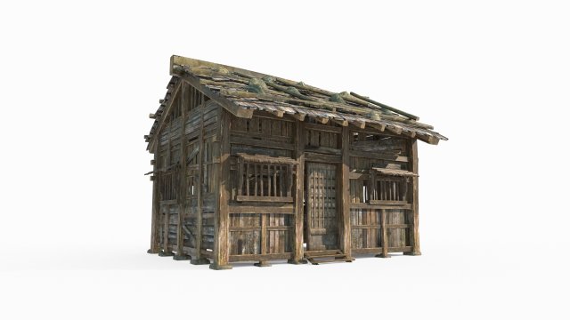 East Asian Ancient Architecture Cabin 3D 모델 .c4d .max .obj .3ds .fbx .stl .blend 
