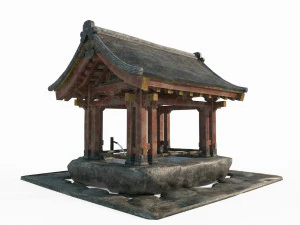 Kolam Arsitektur Kuno Asia Timur Model 3D