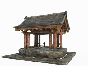 East Asian Ancient Architecture Pool 3D Model