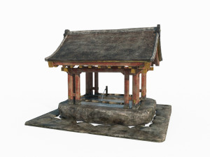 East Asian Ancient Architecture Pool 3D Model