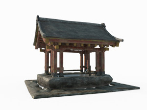 East Asian Ancient Architecture Pool 3D Model