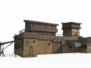 Antica architettura e case del Gobi nell'Asia orientale Modello 3D