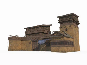 Ancient Gobi Architecture and Houses in East Asia 3D Model